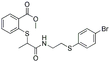 Methyl 2-((2-((2-((4-bromophenyl)sulfanyl)ethyl)amino)-1-methyl-2-oxoethyl)sulfanyl)benzenecarboxylate Struktur