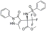 Methyl 3,3,3-trifluoro-2-(2,3-dihydro-5-methyl-3-oxo-2-phenylpyrazol-4-yl)-N-(phenylsulfonyl)alaninate Struktur