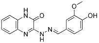 (E)-3-(2-(4-Hydroxy-3-methoxybenzylidene)hydrazinyl)quinoxalin-2(1H)-one Struktur