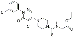 Ethyl 2-(((4-(5-chloro-1-(3-chlorophenyl)-6-oxo-1,6-dihydro-4-pyridazinyl)piperazino)carbothioyl)amino)acetate Struktur