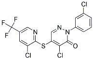 4-Chloro-2-(3-chlorophenyl)-5-((3-chloro-5-(trifluoromethyl)-2-pyridinyl)sulfanyl)-3(2H)-pyridazinone Struktur