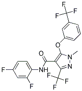 N-(2,4-Difluorophenyl)-1-methyl-3-(trifluoromethyl)-5-(3-(trifluoromethyl)phenoxy)-1H-pyrazole-4-carboxamide Struktur