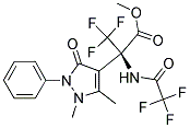 Methyl 2-(2,3-dihydro-1,5-dimethyl-3-oxo-2-phenylpyrazol-4-yl)-3,3,3-trifluoro-N-(trifluoroacetyl)alaninate Struktur