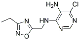 6-chloro-N4-[(3-ethyl-1,2,4-oxadiazol-5-yl)methyl]pyrimidine-4,5-diamine Struktur