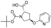 (2S,4R)-1-(tert-butoxycarbonyl)-4-(pyridin-2-yloxy)pyrrolidine-2-carboxylic acid Struktur