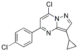 7-chloro-5-(4-chlorophenyl)-3-cyclopropylpyrazolo[1,5-a]pyrimidine Struktur