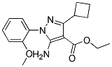 ethyl 5-amino-3-cyclobutyl-1-(2-methoxyphenyl)-1H-pyrazole-4-carboxylate Struktur