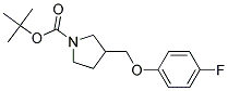 3-(4-Fluoro-phenoxymethyl)-pyrrolidine-1-carboxylic acid tert-butyl ester Struktur