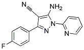 5-amino-3-(4-fluorophenyl)-1-pyridin-2-yl-1H-pyrazole-4-carbonitrile Struktur