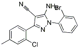 5-amino-1-(2-bromophenyl)-3-(2-chloro-4-methylphenyl)-1H-pyrazole-4-carbonitrile Struktur