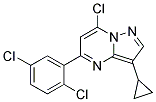 7-chloro-3-cyclopropyl-5-(2,5-dichlorophenyl)pyrazolo[1,5-a]pyrimidine Struktur