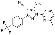 5-amino-3-[4-(trifluoromethyl)phenyl]-1-(6-methylpyridin-2-yl)-1H-pyrazole-4-carbonitril Struktur