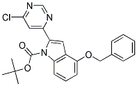 4-Benzyloxy-2-(6-chloro-pyrimidin-4-yl)-indole-1-carboxylic acid tert-butyl ester Struktur