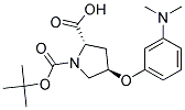 (2S,4R)-4-[3-(dimethylamino)phenoxy]-1-[(1-tert-butoxy)carbonyl]pyrrolidine-2-carboxylic acid Struktur