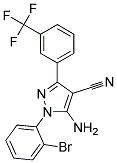 5-amino-1-(2-bromophenyl)-3-[3-(trifluoromethyl)phenyl]-1H-pyrazole-4-carbonitrile Struktur