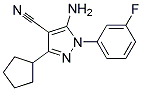 5-amino-3-cyclopentyl-1-(3-fluorophenyl)-1H-pyrazole-4-carbonitrile Struktur