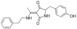 5-(4-HYDROXYBENZYL)-3-(1-(PHENETHYLAMINO)ETHYLIDENE)-2,4-PYRROLIDINEDIONE Struktur