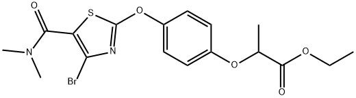 Ethyl2-{4-[4-bromo-5-(dimethylcarbamoyl)thiazol-2-yloxy]phenoxy}propanoate Struktur