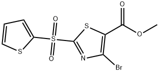 Methyl4-bromo-2-(thiophen-2-ylsulfonyl)thiazole-5-carboxylate Struktur