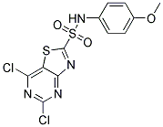 5,7-Dichlorothiazolo[4,5-d]pyrimidin-2-sulfonicacid(4-methoxyphenyl)amide Struktur