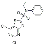 5,7-Dichlorothiazolo[4,5-d]pyrimidin-2-sulfonicacidethylphenylamide Struktur