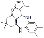 3,3,7,8-Tetramethyl-11-(3-methyl-2-thienyl)-2,3,4,5,10,11-hexahydro-1H-dibenzo(b,e)[1,4]diazepin-1-one Struktur