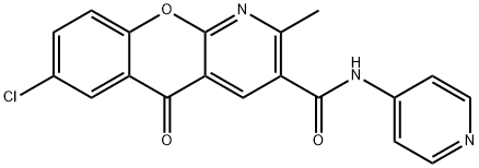 7-Chloro-2-methyl-5-oxo-N-(pyridin-4-yl)-5h-chromeno(2,3-b)pyridine-3-carboxamide Struktur