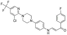 3-(4-(4-(3-Chloro-5-(trifluoromethyl)-2-pyridinyl)piperazino)anilino)-1-(4-fluorophenyl)-2-propen-1-one Struktur