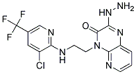 4-(2-((3-Chloro-5-(trifluoromethyl)-2-pyridinyl)amino)ethyl)-2-hydrazinopyrido[2,3-b]pyrazin-3(4H)-one Struktur