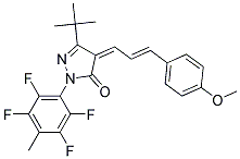 3-(Tert-butyl)-4-(3-(4-methoxyphenyl)prop-2-enylidene)-1-(2,3,5,6-tetrafluoro-4-methylphenyl)-2-pyrazolin-5-one Struktur