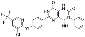 6-(4-(3-Chloro-5-(trifluoromethyl)(2-pyridyloxy))phenyl)-4-imino-3-phenyl-1,3,7-trihydro-5,7-diazaquinazoline-2,8-dione Struktur