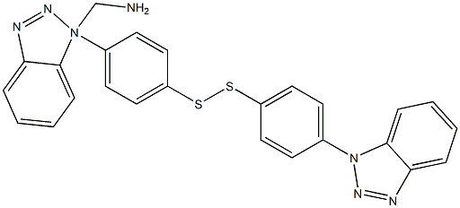 N-(1H-1,2,3-Benzotriazol-1-ylmethyl)-4-((4-((1H-1,2,3-benzotriazol-1-ylmethyl)amino)phenyl)disulfanyl)aniline Struktur