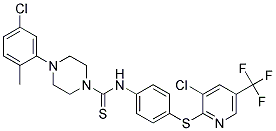 (4-(5-Chloro-2-methylphenyl)piperazinyl)((4-(3-chloro-5-(trifluoromethyl)(2-pyridylthio))phenyl)amino)methane-1-thione Struktur