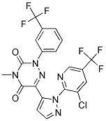 6-(1-(3-Chloro-5-(trifluoromethyl)-2-pyridinyl)-1H-pyrazol-5-yl)-4-methyl-2-(3-(trifluoromethyl)phenyl)-1,2,4-triazine-3,5(2H,4H)-dione Struktur