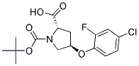 (2S,4R)-1-(tert-butoxycarbonyl)-4-(4-chloro-2-fluorophenoxy)pyrrolidine-2-carboxylic acid Struktur