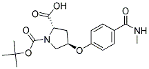 (2S,4R)-1-(tert-butoxycarbonyl)-4-[4-(methylcarbamoyl)phenoxy]pyrrolidine-2-carboxylic acid Struktur