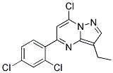 7-chloro-5-(2,4-dichlorophenyl)-3-ethylpyrazolo[1,5-a]pyrimidine Struktur