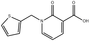 2-oxo-1-(thiophen-2-ylmethyl)-1,2-dihydropyridine-3-carboxylic acid Struktur