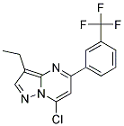 7-chloro-3-ethyl-5-[3-(trifluoromethyl)phenyl]pyrazolo[1,5-a]pyrimidine Struktur