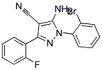 5-amino-1-(2-bromophenyl)-3-(2-fluorophenyl)-1H-pyrazole-4-carbonitrile Struktur