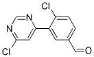 4-Chloro-3-(6-chloro-pyrimidin-4-yl)-benzaldehyde Struktur