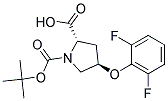 (2S,4R)-1-(tert-butoxycarbonyl)-4-(2,6-difluorophenoxy)pyrrolidine-2-carboxylic acid Struktur