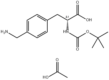 (2R)-3-[4-(aminomethyl)phenyl]-2-[(tert-butoxycarbonyl)amino]propanoic acid Struktur