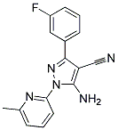 5-amino-3-(3-fluorophenyl)-1-(6-methylpyridin-2-yl)-1H-pyrazole-4-carbonitrile Struktur