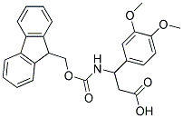 3-(3,4-dimethoxyphenyl)-3-{[(9H-fluoren-9-ylmethoxy)carbonyl]amino}propanoic acid Struktur