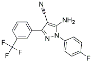 5-amino-3-[3-(trifluoromethyl)phenyl]-1-(4-fluorophenyl)-1H-pyrazole-4-carbonitrile Struktur