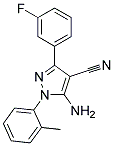 5-amino-3-(3-fluorophenyl)-1-(2-methylphenyl)-1H-pyrazole-4-carbonitrile Struktur