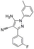 5-amino-3-(3-fluorophenyl)-1-(3-methylphenyl)-1H-pyrazole-4-carbonitrile Struktur