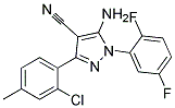 5-amino-1-(2,5-difluorophenyl)-3-(2-chloro-4-methylphenyl)-1H-pyrazole-4-carbonitrile Struktur