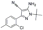 5-amino-1-tert-butyl-3-(2-chloro-4-methylphenyl)-1H-pyrazole-4-carbonitrile Struktur